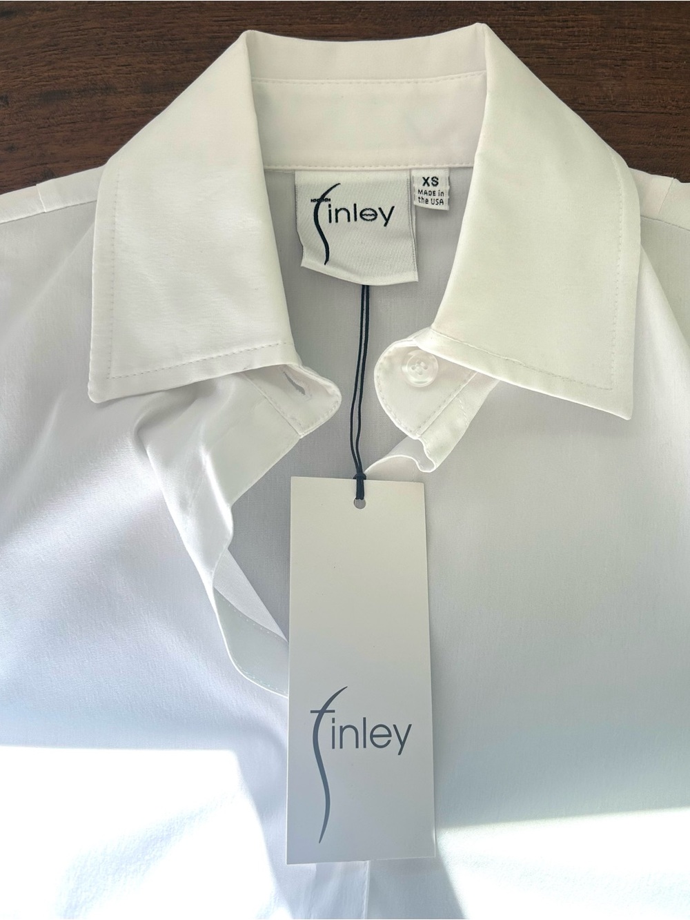 White Finley 3/4-Sleeve Cotton Shirt - Picture 5 of 9